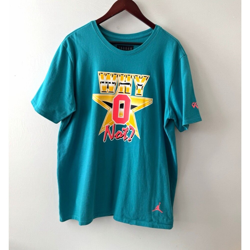 Jordan Russell Westbrook Why Not T Shirt Mens XL Teal AV4785-366 Jumpman